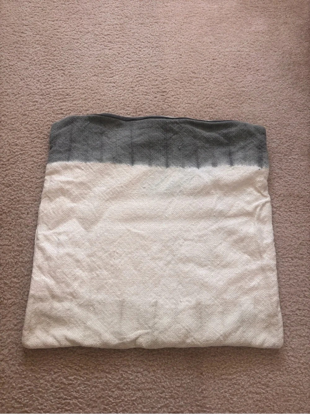 Pottery Barn dip dye 22” throw pillow covers - blue and beige
